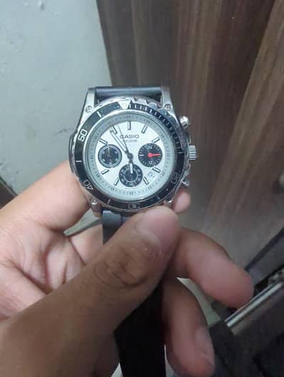 casio original white dial watch