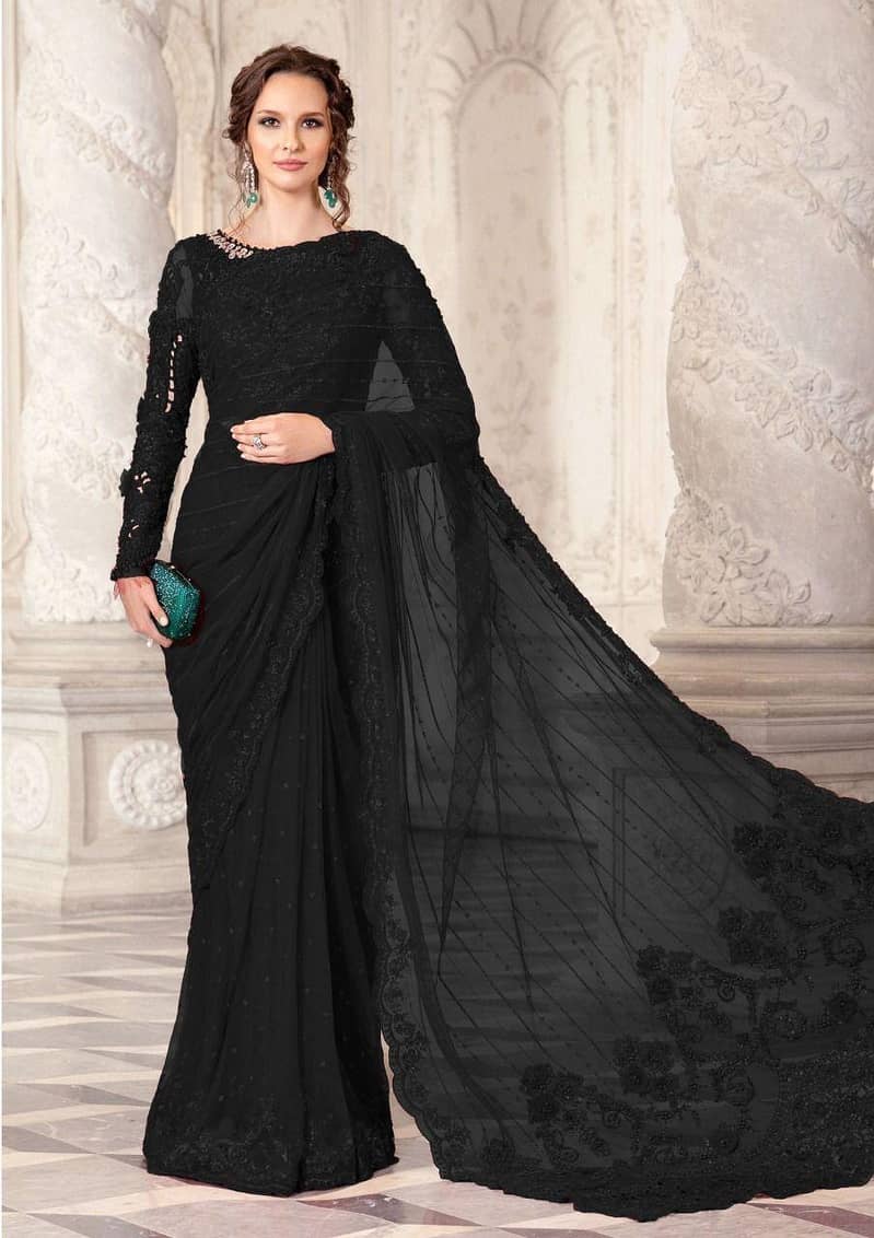 Heavy Embroidered Saree 0