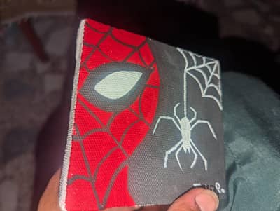 canvas hand painting spider man face and spider