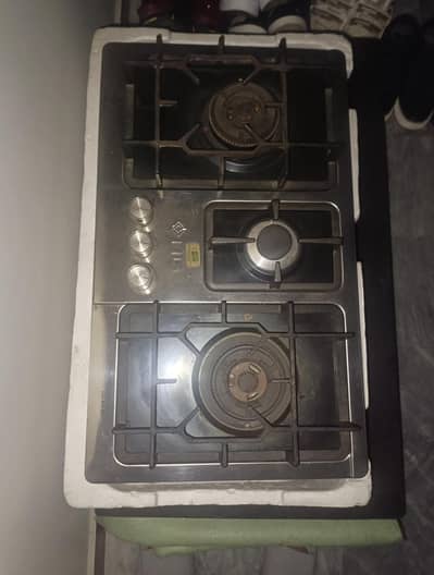 Nasgas kichen hob ( 3 burner tempered )