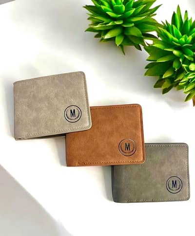 Men brown Rubber wallets with Monogrammed 'M' design