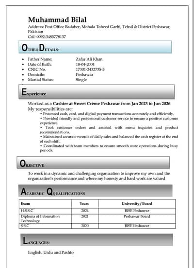 cashier and other