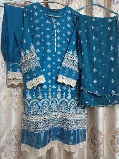 3pcs embroidered cotton suit