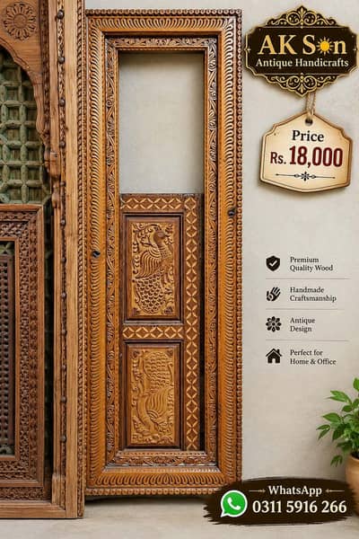 Wall hanging mirror frame in pure old wood for sale