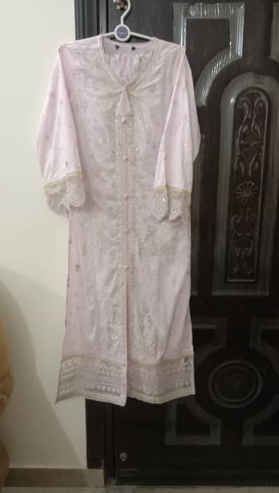 Elegant Pink Embroidered Long Kameez