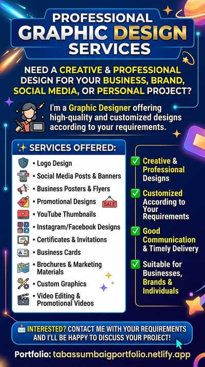 Professional Graphic Designer | Logo, Posters, Social Media Designs