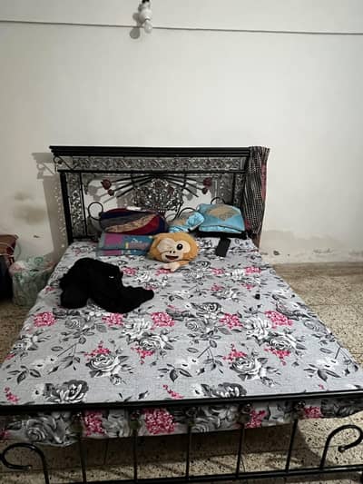 bed with dressing