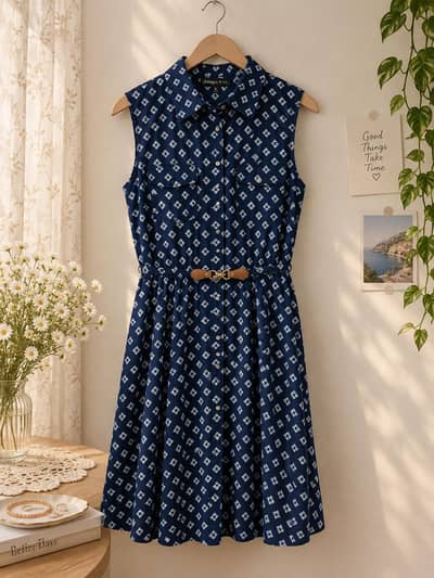 Always indigo sleeveless dress