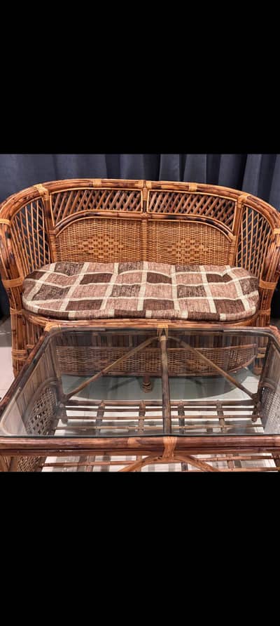 cane sofa