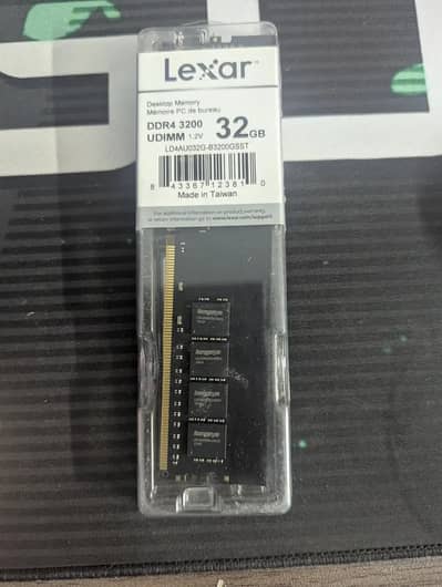 Lexar 32GB (1x32GB) 3200Mhz C22 DDR4 UDIMM Desktop Memory (USED)