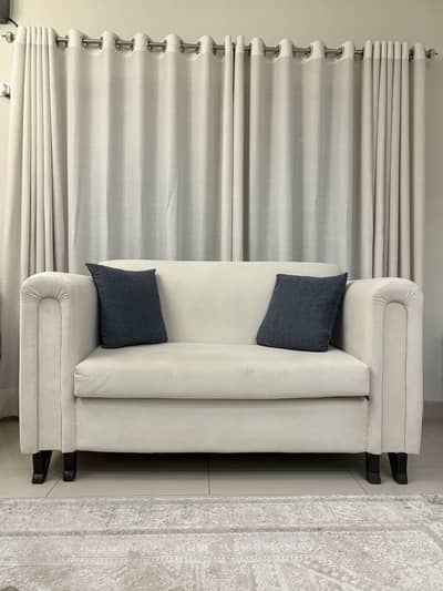 Premium Modern 6-Seater Sofa Set – Ivory White