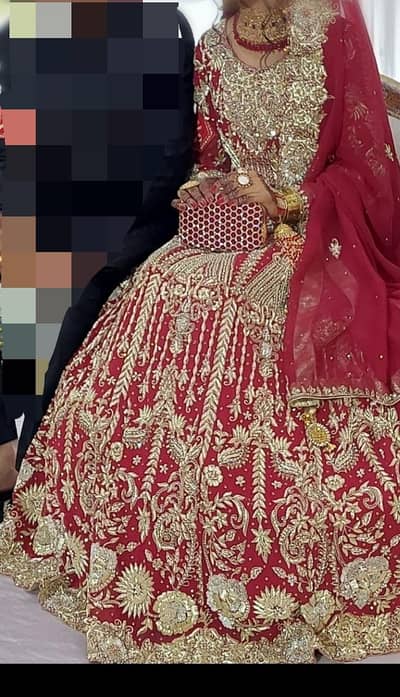 red bridal lehenga