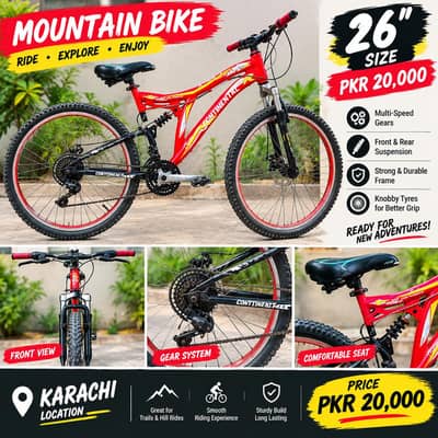 “26 Inch Bicycle for Sale – Excellent Condition – PKR 20,000”