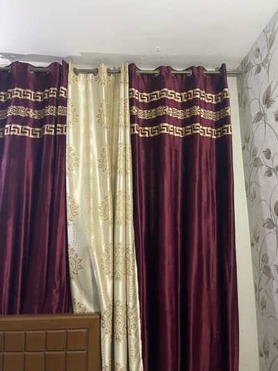 Maroon and pearl curtains