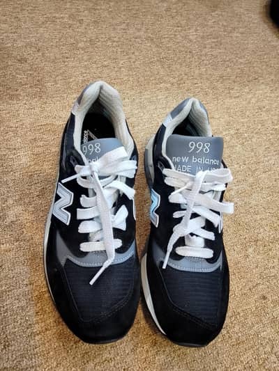 New Balance 998 Made in USA – Black / Grey Suede Classic Sneakers