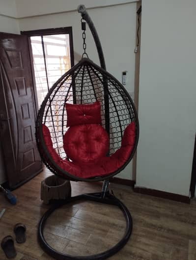Swing Jhoola with Iron Stand and Cushions.