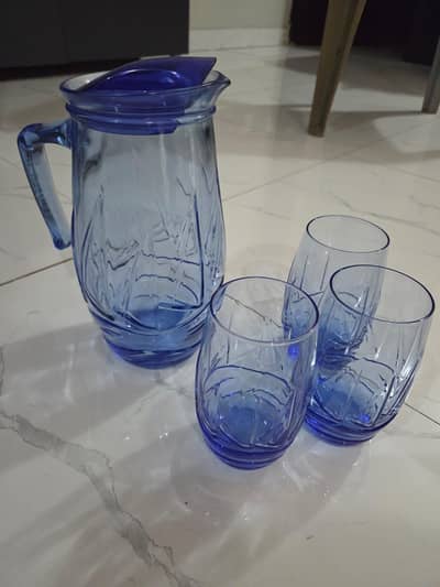 crockery jug and glass