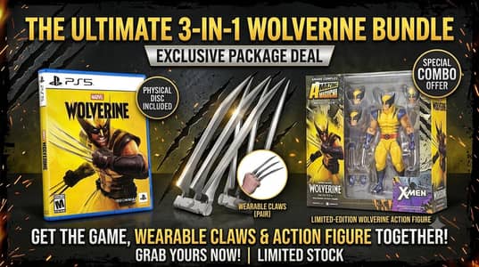 Ultimate 3 in 1 Wolverine Ps5 Game Bundle | 2 in 1 Bundle | Claws