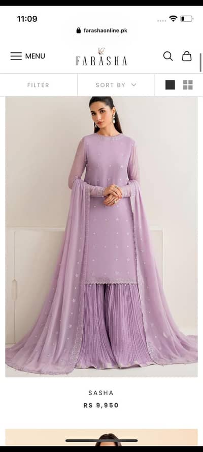 3 pc stiched dress chiffon wedding wear
