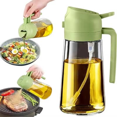 470ml kitchen Glass Oil sprayer bottle -2in1 olive oil Dispenser -jar