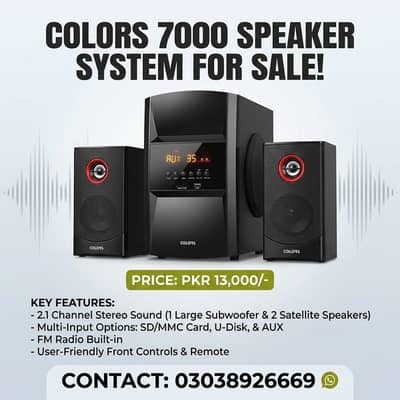 COLORS 7000 SPEAKER SYSTEM FOR SALE!