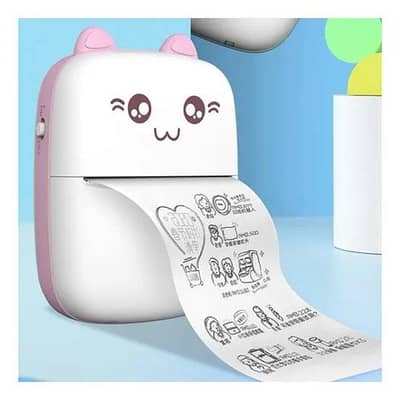 Mini Portable Bluetooth Thermal Printer - Inkless Cat Design