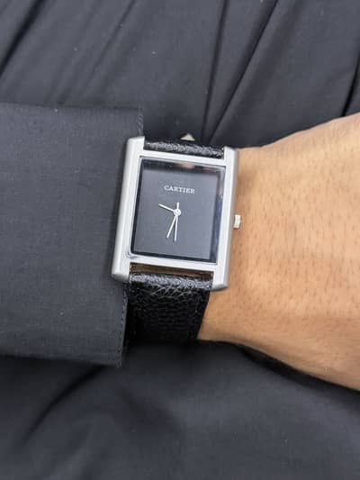 CARTIER TANK BLACK DIAL WATCH