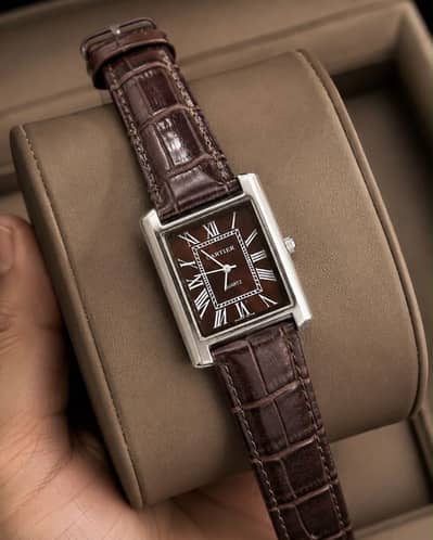 CARTIER TANK BROWN DIAL WATCH