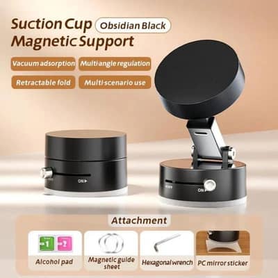 Magnetic Suction Cup Phone Stand - 360° Rotating Foldable Holder