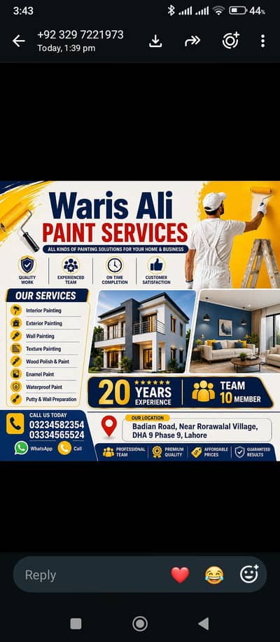 paint service  03234582354