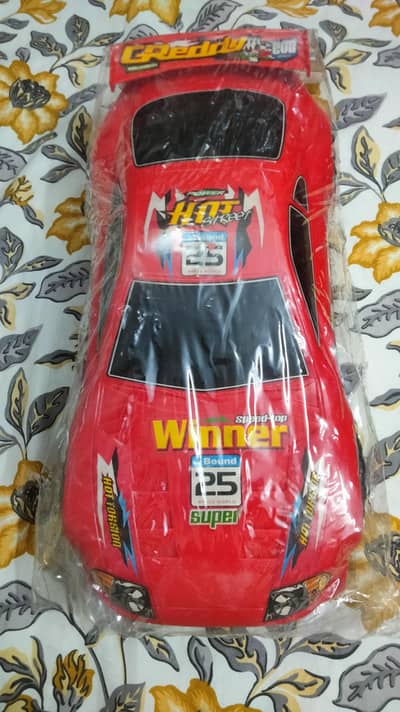 Brand new large red push and go racing car