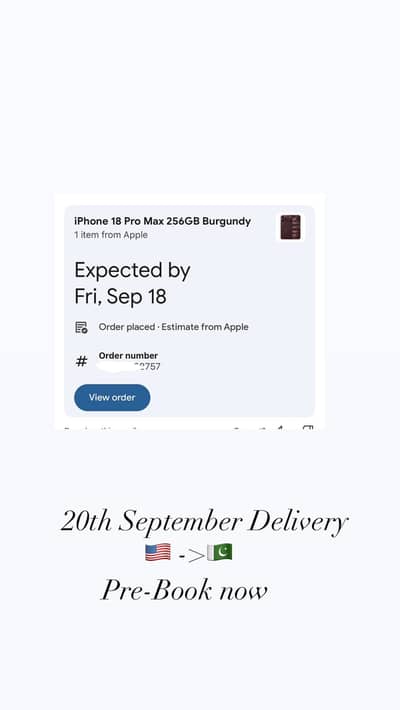 Apple iPhone 18 Pro Max (20th Sep Delivery)