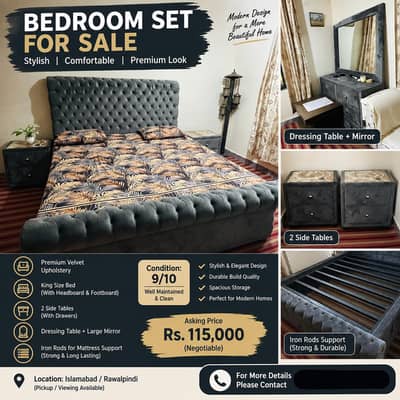 Bedroom set velvet
