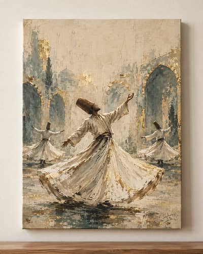 Premium Sufi Art Handmade Painting & Customize Art 03433606964