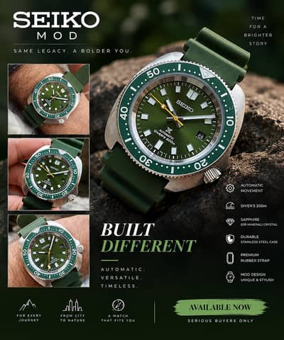 RARE SEIKO MOD — OLIVE GREEN DIVER | AUTOMATIC