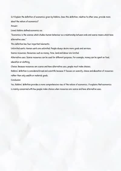 Economics (402) — Assignment