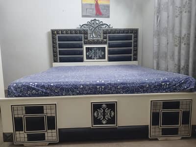 King size bed, Mattress, 4 doors wardrobe, 2 bedside tables