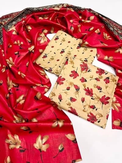 Pcs Women's Unstitched Printed Suit