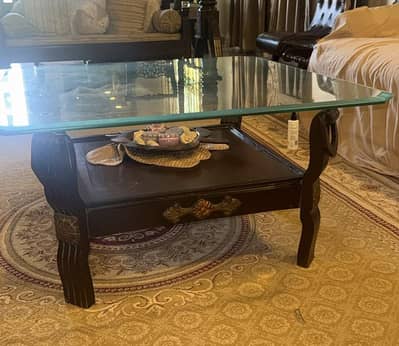 Beautiful Chinioti Sheesham Wood 3-Piece Center Table Set