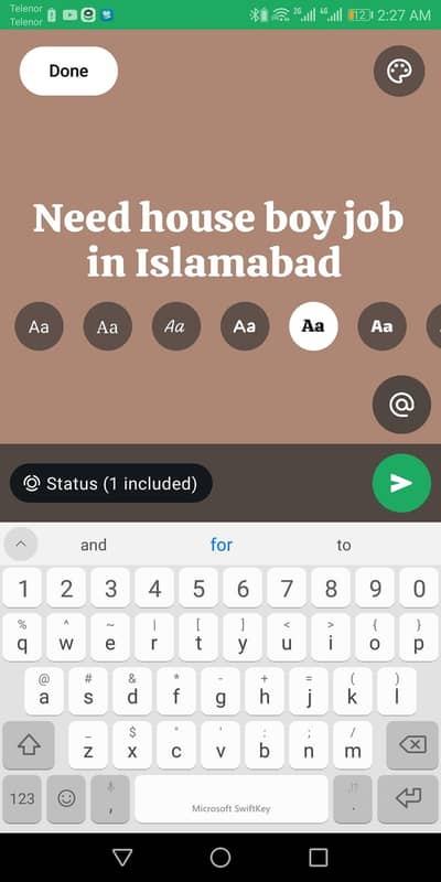 need house boy job in Islamabad
