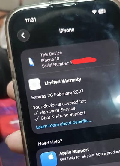 iPhone 16 - 43 Cycles in Warranty with Box