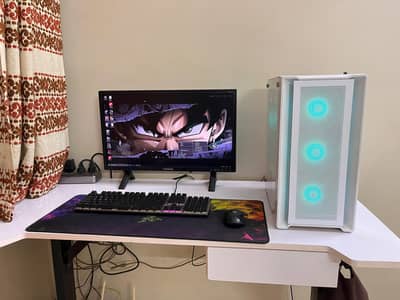 whole gaming PC setup for Sale/table monitor/CPU/PC/mouse/keyboard.