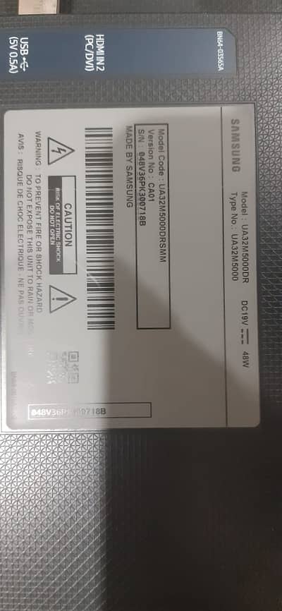 Samsung led tv 32" panel brocken