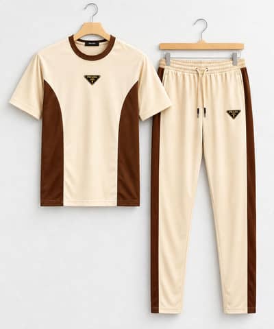 Premium Men’s 2-Piece Tracksuit | Stylish T-Shirt & Trouser Set