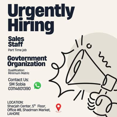 Urgent Staff Required, Part Time / full time  staff