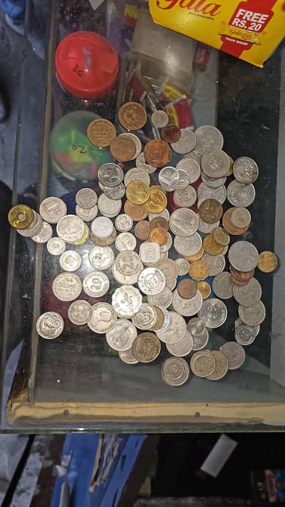 Different currency antiques coins