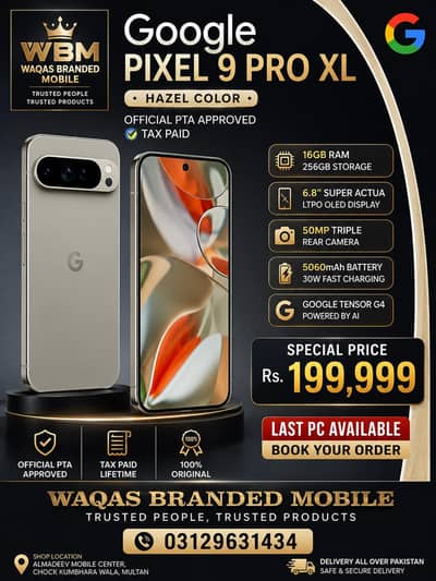 Google pixel 9pro XL 16GB 256GB official pta 10pro xl 6,7,7a,8,9,9pro