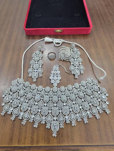 Artificial Silver Bridal Set