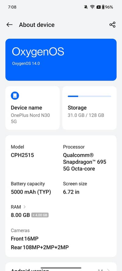 Oneplus Nord 30 5G 8+8/128