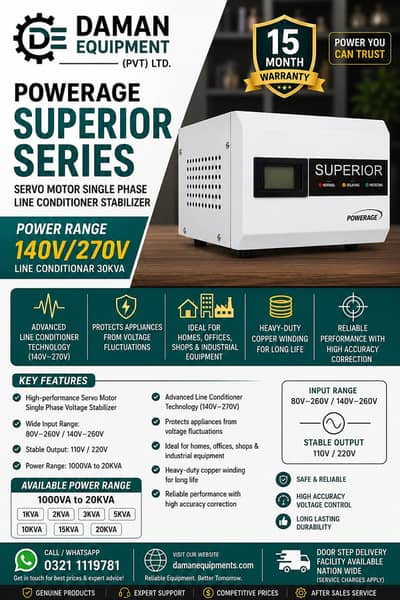 Voltage stabilizer 3kVA servo Motor